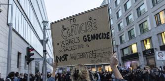 Manifestación ante el Ministerio de Exteriores en Berlín, el miércoles 18 de octubre