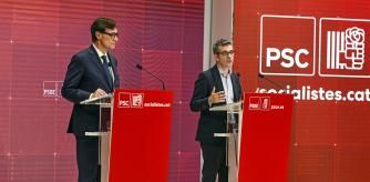El ministro en funciones Félix Bolaños y el líder del PSC en el Parlament, Salvador Illa