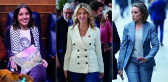 Irene Montero, Yolanda Díaz y Cuca Gamarra ataviadas para la primera jornada del debate de investidura