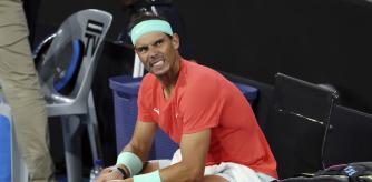 FILE - Rafael Nadal of Spain reflects between games in his quarter-final match against Jordan Thompson of Australia during the Brisbane International tennis tournament in Brisbane, Australia, Friday, Jan. 5, 2024. Nadal withdrew from the Australian Open with an injury a week before the season's first major was due to start after playing just one tournament in his comeback from 12 months on the sidelines. (AP Photo/Tertius Pickard, File)