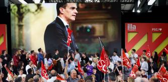 FOTO MARTI GELABERT 25/04/2024 ACTO DE INICIO DE CAMPAÑA DEL PSC PARA LAS ELECCIONES DEL 12 DE MAYO DE 2024. HOMENAJE A PEDRO SANCHEZ, QUE FINALMENTE NO HA ASISTIDO TRAS CANCELAR SU AGENDA