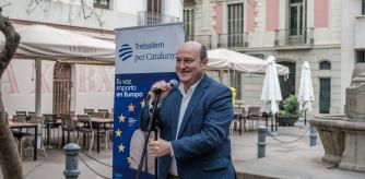 Andoni Ortuzar este sábado en la plaza Molina de Barcelona