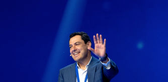 Juan Manuel Moreno Bonilla en un congreso del PP