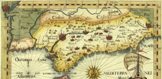 Grabado histórico de las costas de Andalucía y el Norte de África (1712)