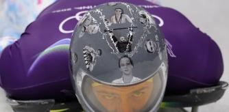 Milano Cortina 2026 Olympics - Skeleton - Men Official Training Heat 2 - Cortina Sliding Centre, Cortina d'Ampezzo, Italy - February 09, 2026. Vladyslav Heraskevych of Ukraine during training REUTERS/Athit Perawongmetha