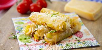 Canelones crujientes de pollo