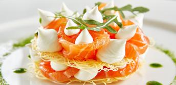 Milhojas de salmón ahumado