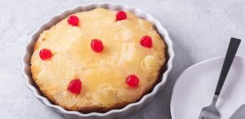 Tarta de piña en el microondas