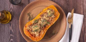 Calabaza rellena en el microondas