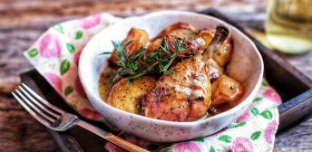 Pollo al horno con nectarinas