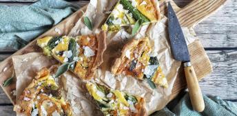 Quiche de mini calabacines con flor