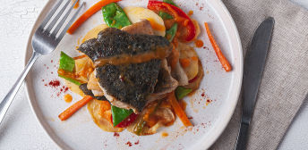 Rodaballo con verduras