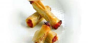 Crujiente de langostinos y tandori