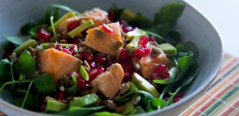 Quinoa con salmón a la plancha