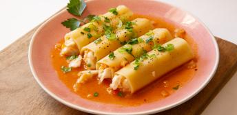 Canelones de pescado y mariscos