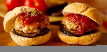 Miniburgers de pollo con queso azul