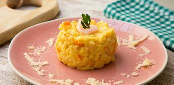 Risotto de camarones al curry