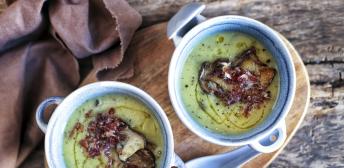 Crema de calabacín y setas