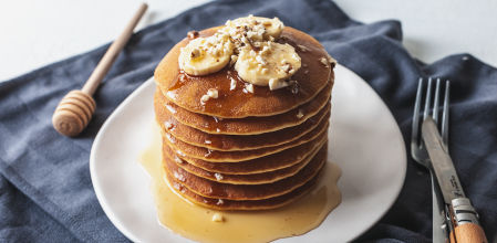 Tortitas de plátano con miel