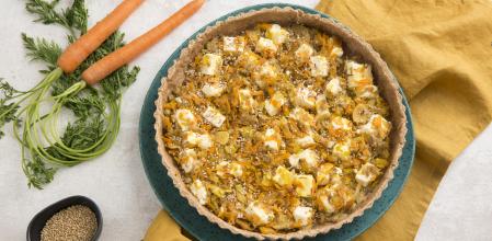 Quiche vegana de puerros