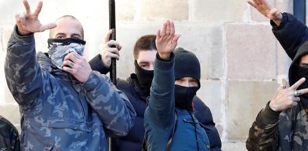 Imagen de archivo de saludos fascistas en Barcelona.&nbsp;