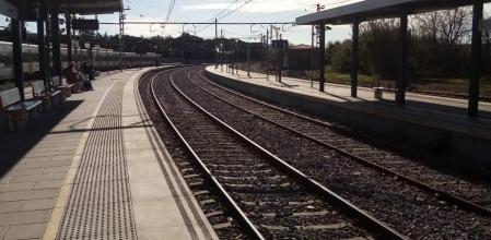 Estación de tren de Blanes en el primer día de restablecimiento del tráfico con Malgrat de Mar.