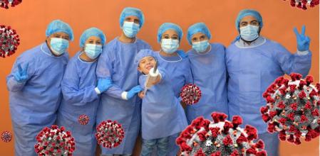 Postal de Navidad de 2021 de la Familia Creixell-Viñé alusiva a la vacuna de la Covid.