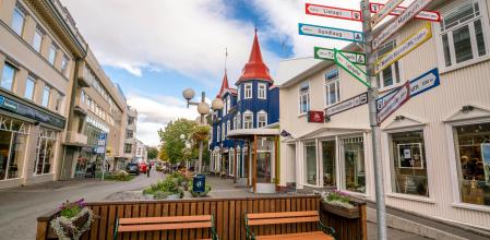 Una calle del centro de Akureyri