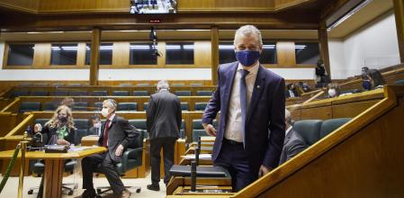El lehendakari, Iñigo Urkullu, este viernes en el Parlamento Vasco.