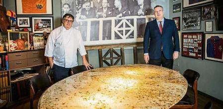 03 - 03 - 2021 / Barcelona / Restaurant Fermí Puig : foto de Fermí Puig i Alfred Romagosa i 4 fotos de plats. / Foto: Llibert Teixidó