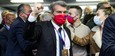 Joan Laporta celebra su triunfo