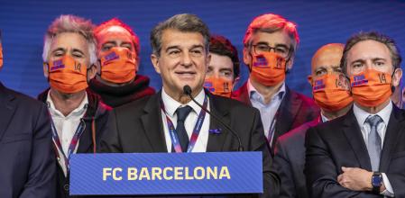 Joan Laporta tras ganar las elecciones