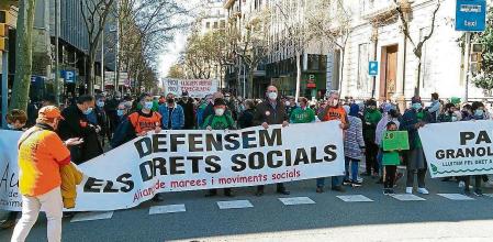 Manifestación a favor de la vivienda en Barcelona. PAH BARCELONA 20/03/2021