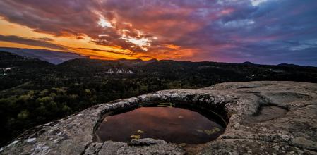 Panorámica del amanecer en Sant Feliuet de Savassona.