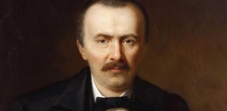 Retrato de Heinrich Schliemann, por Sydney Hodges, c. 1866