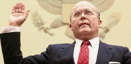 John Poindexter at the Iran-Contra Hearings (Photo by © Wally McNamee/CORBIS/Corbis via Getty Images)