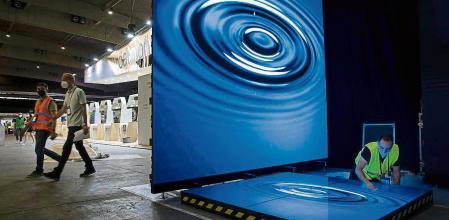 -Preparativos del salón ISE (integrate Systems Europe) en la Fira de Hospitalet- Foto Ana Jiménez