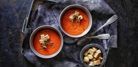 Sopa fría de tomate y sandía