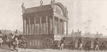 Carro ceremonial con los restos de Alejandro Magno