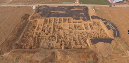 Los restos de la casa de la moneda de Guanzhuang