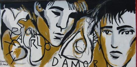El mural 'Parlo d'amor' que Ignasi Blanch pintó en la caída del muro