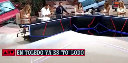 Polémico rótulo de La Sexta haciendo un juego de palabras con Toledo y el lodo de las riadas