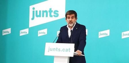 Jordi Sànchez este martes durante una rueda de prensa en la sede de Junts