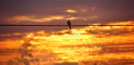 Amanecer con nubes bajas en Mijas.