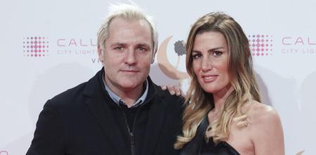 Former soccerplayer Santiago Cañizares and Mayte Garcia at photocall of 