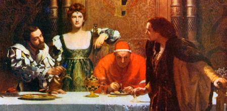 'Una copa de vino con César Borgia', por John Maler Collier, 1893