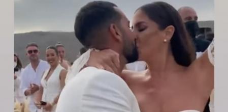 Anabel Pantoja y Omar Sánchez en su boda