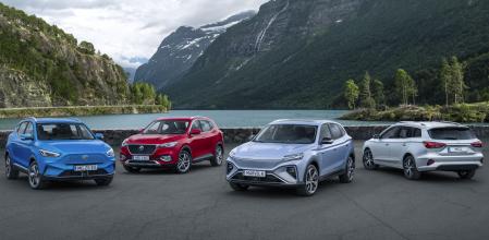 La gama de coches MG incluye los modelos ZS EV MCE, MG5, Marvel R, EHS PHEV