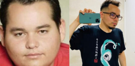 El actor Andrés de la Cruz en dos imágenes.