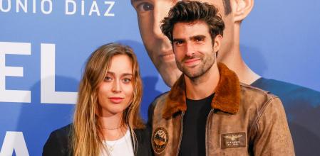 Paula Badosa and model Juan Betancourt at photocall for premiere show MagoPop in Madrid on Monday, 25 October 2021.